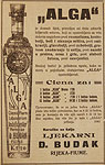 Alga, oglas, 1914. - Novi list, 2. rujna 1914.