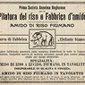 Pilatura del riso e Fabbrica d'amido, oglas, 1914.