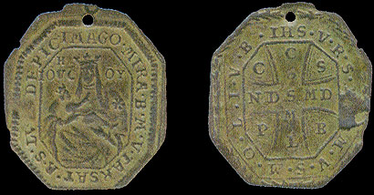 Medaljica - Majka Božja Trsatska / Križ svetog Benedikta