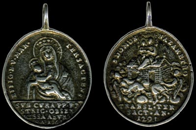 Medalja - Effig. B. V. Mar. – Tersactens / S. Domus Nazaretho