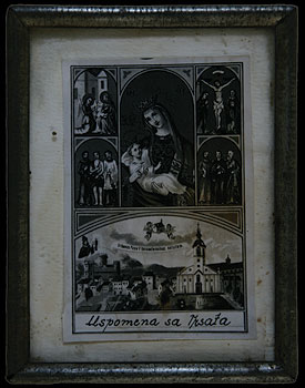 Uokvirena nabožna sličica - Uspomena sa Trsata